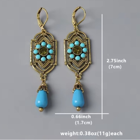 Marquis Ethnic Vintage Bronze Brushed Earrings - Picture 5 of 6